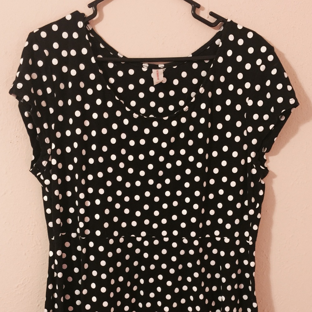 Black & White Polka Dot Dress - Women's sz XL